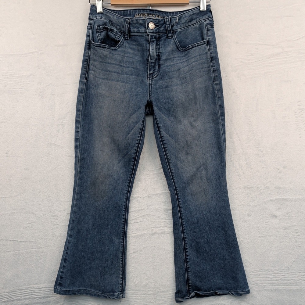 American Eagle Jeans Women's 32x25 Blue Hi-Rise Artist Super Stretch Flared Leg
